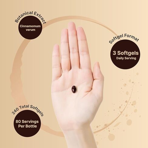 قرفة سيلان من NatureBell، 240 كبسولة هلامية - مستخلص قرفة سيلان - مصنوع من زيت MCT - غير معدّل وراثيًا، مُصنّع وفقًا لممارسات التصنيع الجيدة in Saudi Arabia