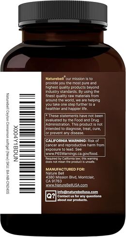 قرفة سيلان من NatureBell، 240 كبسولة هلامية - مستخلص قرفة سيلان - مصنوع من زيت MCT - غير معدّل وراثيًا، مُصنّع وفقًا لممارسات التصنيع الجيدة in Saudi Arabia