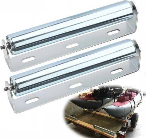 1.5'' Diameter Conveyor Rollers with Stands, 10'' Galvanized Steel Long Roller for Kayak Trailer, Conveyor Rollers Heavy Duty and Woodworking Goods Supportheavy Steel Roller and Bracket Set in Kuwait
