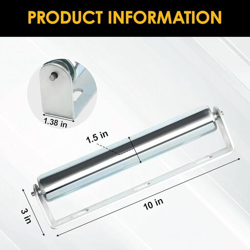 1.5'' Diameter Conveyor Rollers with Stands, 10'' Galvanized Steel Long Roller for Kayak Trailer, Conveyor Rollers Heavy Duty and Woodworking Goods Supportheavy Steel Roller and Bracket Set in Kuwait