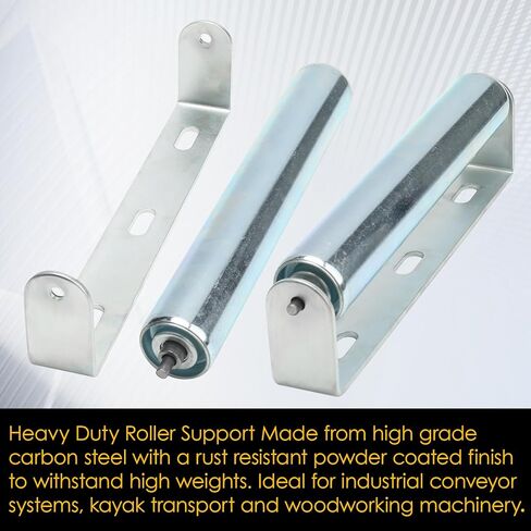 1.5'' Diameter Conveyor Rollers with Stands, 10'' Galvanized Steel Long Roller for Kayak Trailer, Conveyor Rollers Heavy Duty and Woodworking Goods Supportheavy Steel Roller and Bracket Set in Kuwait