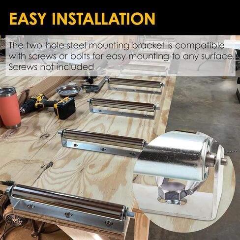 1.5'' Diameter Conveyor Rollers with Stands, 10'' Galvanized Steel Long Roller for Kayak Trailer, Conveyor Rollers Heavy Duty and Woodworking Goods Supportheavy Steel Roller and Bracket Set in Kuwait