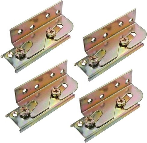 Bed Rail Brackets Set of 4 (Screws Included),Bed Fittings Wooden Bed Frame Hardware Connectors, Bed Frame Brackets for Headboards, Footboards in Kuwait