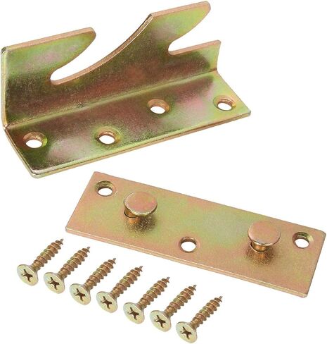 Bed Rail Brackets Set of 4 (Screws Included),Bed Fittings Wooden Bed Frame Hardware Connectors, Bed Frame Brackets for Headboards, Footboards in Kuwait