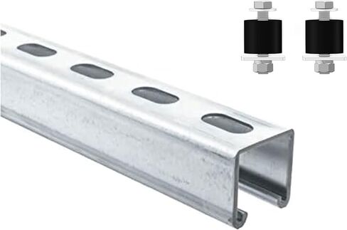 Strut Channel Trolley Track, 57 in (4.75 ft) 1-5/8" x 1-5/8", 12 Gauge Steel U-Channel, Galvanized Finish, Slotted Back, 1 Pack in Kuwait