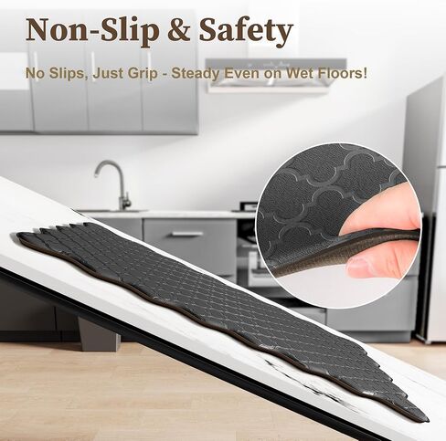 ترقية سجادات المطبخ المنقوشة على شكل صدفي للأرضية قطعتين مبطنة ومضادة للتعب ومضادة للتعب وسجاد المطبخ من الإسفنج المقاوم للماء وغير قابلة للانزلاق وقابلة للغسل وبساط مريح للغسيل في حوض المكتب، أسود in Kuwait