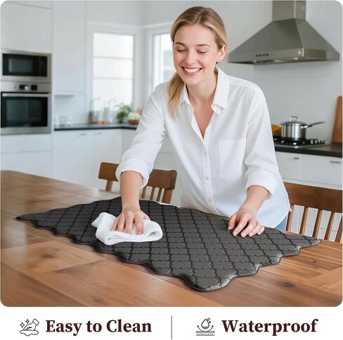 ترقية سجادات المطبخ المنقوشة على شكل صدفي للأرضية قطعتين مبطنة ومضادة للتعب ومضادة للتعب وسجاد المطبخ من الإسفنج المقاوم للماء وغير قابلة للانزلاق وقابلة للغسل وبساط مريح للغسيل في حوض المكتب، أسود in Kuwait