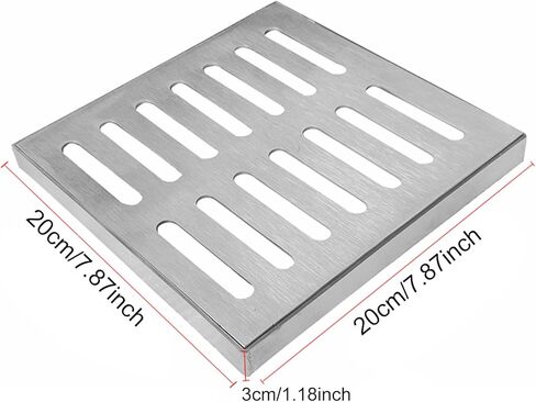 Heavy Duty Stainless Steel Drain Cover - 20×20cm Channel Grate with Frame for Floor Drain Strainer, Compatible with Trench Drain & Catch Basin, Durable & Rust-Resistant in Kuwait