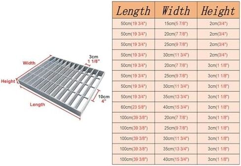 Heavy Duty Galvanized Steel Floor Drain, Efficient Grate for Sewers, Driveways, Gardens - Professional Channel Drain (50x15x2cm) in Kuwait