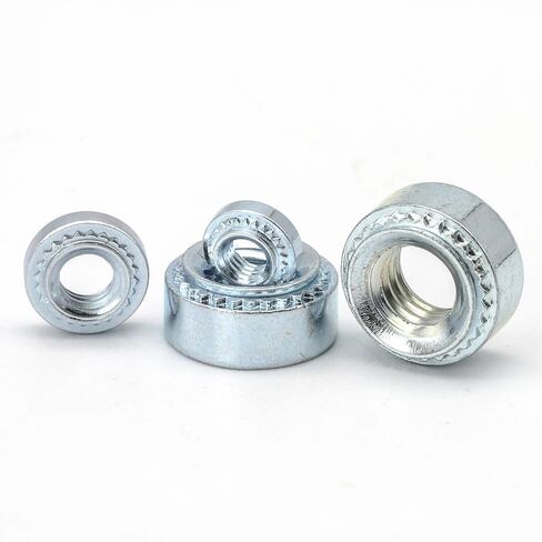 Zkensh-Bolts 450 قطعة من صامولة التثبيت الذاتي المصنوعة من الفولاذ المطلي بالزنك M3 M4 M5 M6 PEM مجموعة متنوعة من صامولة التثبيت بالضغط، تستخدم على نطاق واسع in Kuwait
