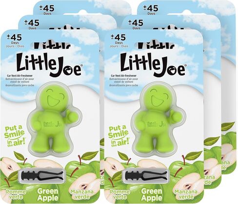 Little Joe 96416-6PK Green Apple Scent Car Air Freshener A/C Vent Clip Uses Alcohol-Free Fragrance Oil is Non Hazardous and Non Toxic, Pack of 6 in Kuwait