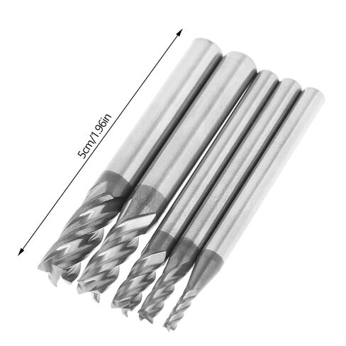 5Pcs Tungsten Carbide Thread 4Flute Milling Cutter Tool End Mill Set High Performance Durable Woodworking Construction Engineering Accessories in Kuwait