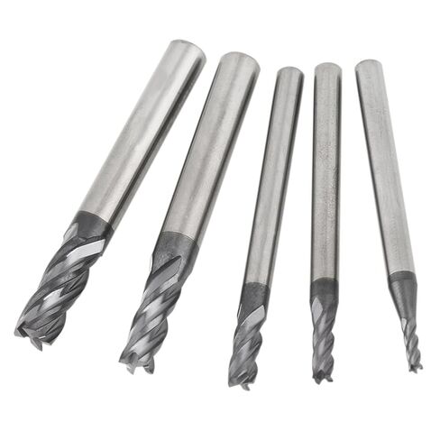5Pcs Tungsten Carbide Thread 4Flute Milling Cutter Tool End Mill Set High Performance Durable Woodworking Construction Engineering Accessories in Kuwait