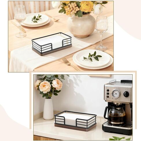 Mkono Guest Towel Holder Tray for Bathroom Napkins Holder for Table Wooden Rectangle Disposable Hand Towel Basket for Kitchen Counter Dining Room Vanity Coffee Bar Party in Saudi Arabia