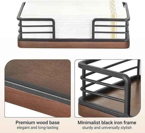 Mkono Guest Towel Holder Tray for Bathroom Napkins Holder for Table Wooden Rectangle Disposable Hand Towel Basket for Kitchen Counter Dining Room Vanity Coffee Bar Party in Saudi Arabia