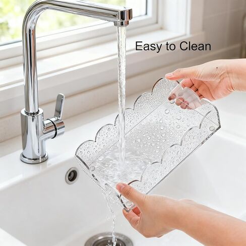 ZEAYEA 2 Pack Acrylic Napkin Holders, Clear Guest Towel Holders for Party, Wedding, Decorative Hand Towel Tray for Dining Room, Bathroom, Kitchen, Hotel, Restaurant in Saudi Arabia