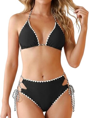 COLL COLL NEON للنساء Bikini v قطعتين للسباحة من قطعتين عالي الخصر مقطوعة in Kuwait