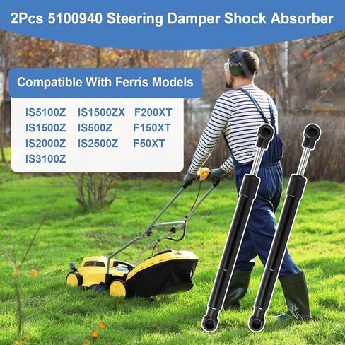 2Pcs 5100940 Steering Damper Shock Absorber, Compatible with Ferris IS500Z IS1500Z IS1500ZX IS2000Z IS2500Z IS3100Z IS5100Z F50XT F150XT F200XT Mower Dampener Replacement Part, Replace 5100940SM in Kuwait
