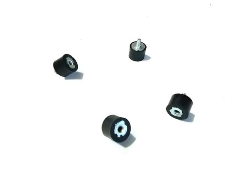 Pack of 4 Rubber Vibration Isolator Mounts - 1" Diameter x 3/4" Height, 1/4"-20 Male Thread x 1/2" Length Stud - Female Threaded on Opposite Side- Vibration Dampening in Kuwait