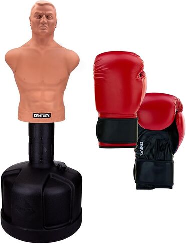 Century BOB Body Opponent Bag | Freestanding Punching Bag Dummy | Adjustable Kickboxing Mannequin | Training Bag for Martial Arts & Boxing - Red Gloves Combo in Saudi Arabia