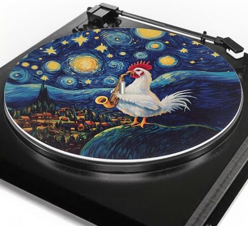 Moon Cat Turntable Mat Anti-Slip Platter Mat for 12 inch Vinyl Record Player Pattern Print,Slipmats for Vinyl Turntable Record Player Mat record stabilizer Turntable Mat in Kuwait