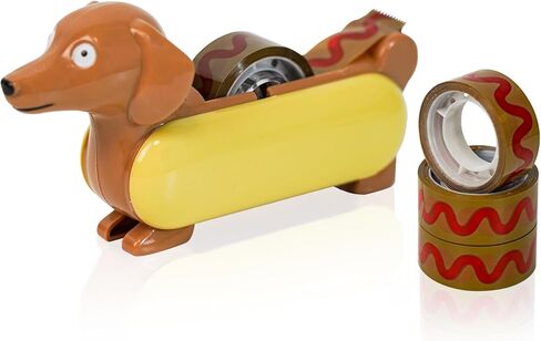 Animal Mini Tape Dispenser Hotdog Style, The Tastiest Way to Stick Things Together, Mini Animal Stationery for Home Office, Cute and Funny Desk Supplies Gift for Kids Adults (WSG12565) in Kuwait