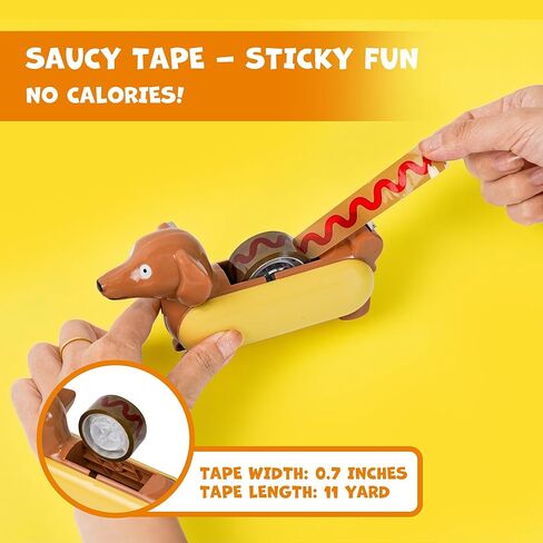 Animal Mini Tape Dispenser Hotdog Style, The Tastiest Way to Stick Things Together, Mini Animal Stationery for Home Office, Cute and Funny Desk Supplies Gift for Kids Adults (WSG12565) in Kuwait