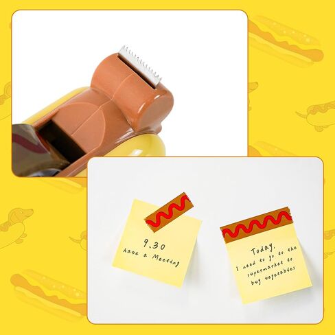 Animal Mini Tape Dispenser Hotdog Style, The Tastiest Way to Stick Things Together, Mini Animal Stationery for Home Office, Cute and Funny Desk Supplies Gift for Kids Adults (WSG12565) in Kuwait