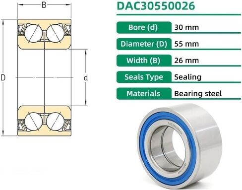 1PC DAC30550026 30BWD08 Wheel Bearing Hub Bearings 30x55x26mm Angular Contact Ball in Saudi Arabia