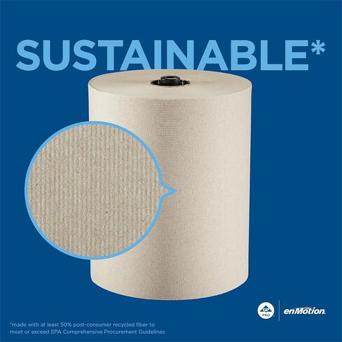 لفافات مناشف ورقية معاد تدويرها من Georgia-Pacific enMotion Flex مقاس 8 بوصات من GP PRO، بني، 550 قدم لكل لفة، 6 لفات مناشف ورقية كبيرة لكل علبة، 89740 in Kuwait