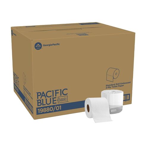 Georgia-Pacific Pacific Blue Basic 2-Ply Embossed Toilet Paper,19880/01, 550 Sheets Per Roll, 80 Rolls Per Case in Saudi Arabia