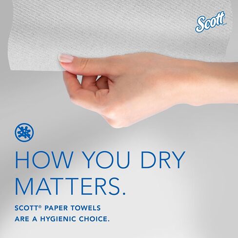 Scott® Essential 100% Recycled Hard Roll Paper Towels, Bulk (58423), Hardwound, Absorbency Pockets™, White, Fits Scott Essential Purple Core Dispensers (6 Rolls at 700' Each, 4,200'/Case) in Kuwait