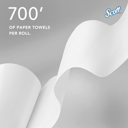 Scott® Essential 100% Recycled Hard Roll Paper Towels, Bulk (58423), Hardwound, Absorbency Pockets™, White, Fits Scott Essential Purple Core Dispensers (6 Rolls at 700' Each, 4,200'/Case) in Kuwait