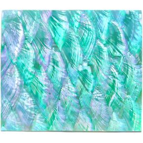 Natural abalone shell inlaid with blue-purple veneer, used for musical instrument inlay decoration and DIY craft covering. The back is equipped with black 3M double-sided tape (green) in Kuwait