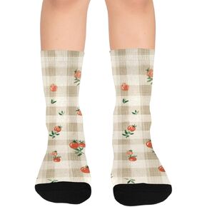 جوارب لطيفة منقوشة على شكل فراولة للمشي لمسافات طويلة - جوارب شتوية حرارية سميكة دافئة للأطفال الصغار للأولاد والبنات للمدرسة، والارتداء اليومي والأنشطة الخارجية in Kuwait