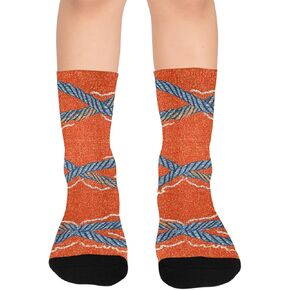 جوارب المشي لمسافات طويلة بطبعة حبل بحري - جوارب شتوية حرارية سميكة دافئة للأولاد والبنات الصغار للمدرسة، والارتداء اليومي والأنشطة الخارجية in Kuwait