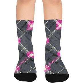 جوارب Grunge Check Vibe Pink للمشي لمسافات طويلة - جوارب شتوية حرارية سميكة دافئة للأولاد والبنات الصغار للمدرسة، والارتداء اليومي والأنشطة الخارجية in Kuwait
