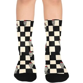 جوارب Vintage Diner Vibe Dark للتنزه سيرًا على الأقدام - جوارب شتوية حرارية سميكة دافئة للأولاد والبنات الصغار للمدرسة، والارتداء اليومي والأنشطة الخارجية in Kuwait