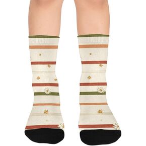 جوارب Harvest Stripe للمشي لمسافات طويلة - جوارب شتوية حرارية سميكة دافئة للأطفال الصغار للأولاد والبنات للمدرسة، والارتداء اليومي والأنشطة الخارجية in Kuwait