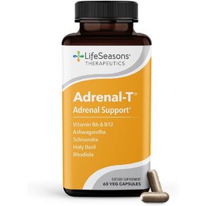 LifeSeasons Adrenal-T - مكمل دعم تعب الغدة الكظرية - يساعد على خفض الكورتيزول - تجنب الإرهاق - يساعد على إدارة الإجهاد - التنشيط - مع محولات أشواغاندا - 60 كبسولة in Kuwait