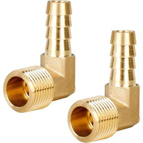 2 قطعة 90 درجة الكوع 3/8 بوصة بارب x 3/8 بوصة NPT ذكر ، تركيب خرطوم النحاس موصل الماء/الوقود/الهواء in Kuwait