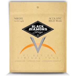 Black Diamond Strings® N8020L Acoustic 80/20 Brass Wound Light .012P.016P.024B.032B.042B.053B in Kuwait