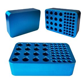 رف أنبوب الطرد المركزي من الألومنيوم، رف أنبوب PCR، صندوق ثلج معدني بدرجة حرارة منخفضة، لأنبوب طرد مركزي 1.5 مل أو 2.0 مل وأنبوب PCR 0.2 مل (48 بئرًا) (أزرق) in Kuwait