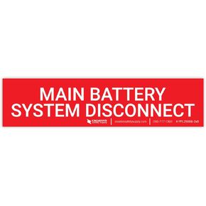 فصل نظام البطارية الرئيسي - ملصق فلاش قوسي - 1 بوصة × 5 بوصة (عبوة من 5 قطع) in Kuwait