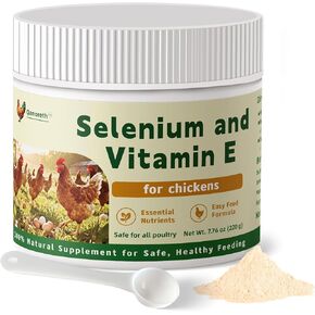 Selenium and Vitamin E Powder for Chickens – Boost Immunity, Muscle Support & Reproductive Health, Selenium for Chickens to Prevent Wry Neck & Improve Egg Production, Chicken Vitamins for All Poultry in Kuwait