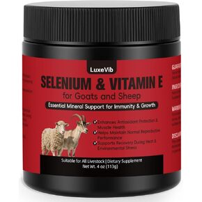 صيغة حيوية الثروة الحيوانية E و S | السيلينيوم للماعز والأغنام وجميع الماشية | مسحوق دعم المغذيات لتوازن الطاقة والتنقل | خليط أعلاف مضاف للنمو الصحي، 4 أونصة (113 جم) in Kuwait