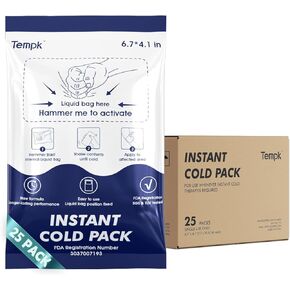 25 عبوة كبيرة (6.7 بوصة × 4.1 بوصة) عبوات باردة فورية - عبوات ثلج فورية للإصابات | عبوة ثلج مضغوطة باردة يمكن التخلص منها لتخفيف الألم والتورم والالتهاب والالتواء وألم الأسنان - عبوة باردة للرياضيين in Kuwait