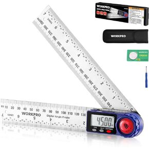 أداة تحديد الزوايا الرقمية من WORKPRO، أداة تحديد الزوايا من الفولاذ المقاوم للصدأ مقاس 7 بوصة / 200 مم مع وظيفة القفل والتثبيت، أداة قياس دقيقة مع حقيبة للأعمال الخشبية والنجارة ومشاريع البناء in Kuwait