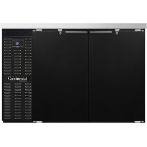 Continental Refrigerator BBC50 Two Section Refrigerated Back Bar Cooler, 50" W x 34-3/4"H, Black Exterior in Kuwait