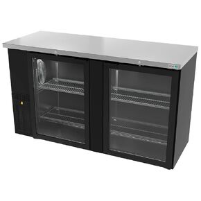 Asber ABBC-24-60G 62.25-Inch Slim Line Refrigerated Back Bar Cooler Cabinet with (2) Glass Doors, Black Vinyl, 115v in Saudi Arabia